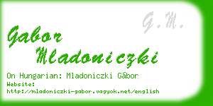 gabor mladoniczki business card